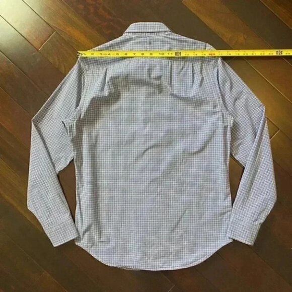Banana Republic Men's Button Down Shirt Slim Fit Blue White Plaid Mens Small - Picture 10 of 15
